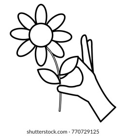 hand with beautiful flower