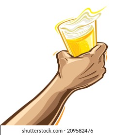 Hand with beer