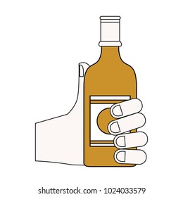 Hand with beer bottle