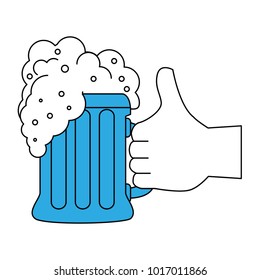 Hand with beer glass