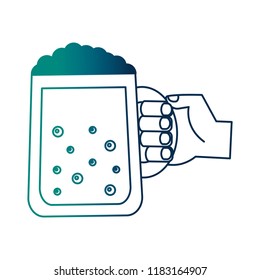 hand with beer jar beverage icon