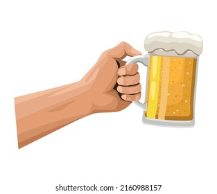 hand with beer jar icon