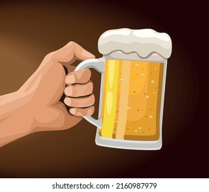 hand with beer jar poster