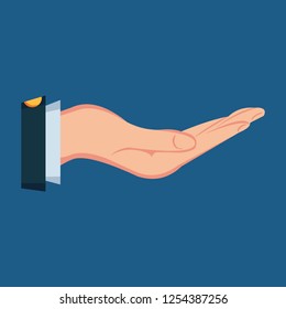 hand begging gesture vector illustration