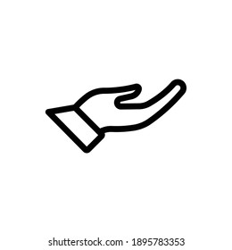 Hand begging icon (vector illustration)