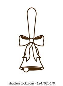 hand bell with bow isolated icon