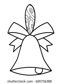 Hand bell with bow vector