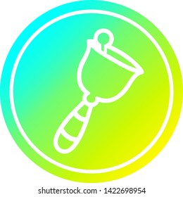 icono circular de timbre de mano con acabado gradiente fresco