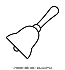 icono del timbre de mano sobre fondo blanco, estilo de línea, ilustración vectorial