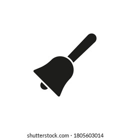 Hand bell icon. Vector illustration. Flat design.	