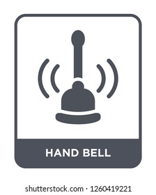 hand bell icon vector on white background, hand bell trendy filled icons from Education collection, hand bell simple element illustration