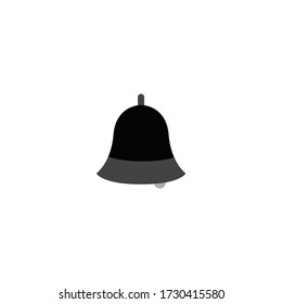 vector de icono de campana de mano sobre fondo blanco
