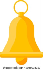 Hand bell, illustration, vector on a white background.