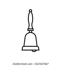 Se puede editar el vector de ilustración del contorno del timbre de mano. Icono de la Campana. Sonando una campana.