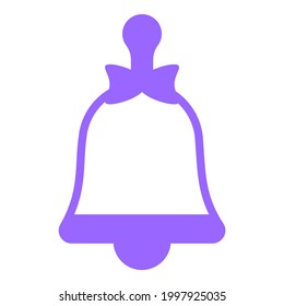 hand bell, bell purple line icon, vector design usa independence day icon.
