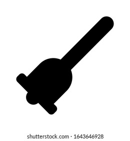Icono simple de campana manual sobre fondo blanco