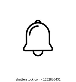 Hand bell, vector icon illustration in line/outline style