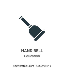 Hand bell vector icon on white background. Flat vector hand bell icon symbol sign from modern education collection for mobile concept and web apps design.