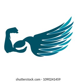 Hand biceps and wing symbol for the gym