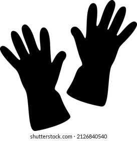 Hand Big gloves. Vector image.