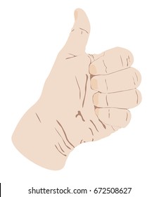 hand with big thumb up