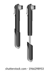 Hand bike pump set on a white background. Vector illustration.