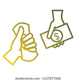hand with bills money