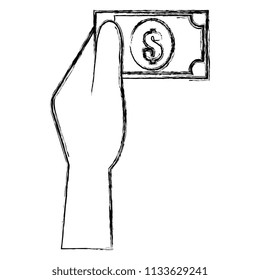 hand with bills money