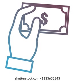 hand with bills money