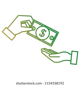 hand with bills money