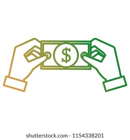 hand with bills money