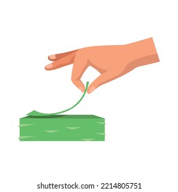 hand with bills money dollars