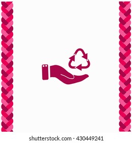 Hand and bio icon Flat Design. Isolated Illustration.