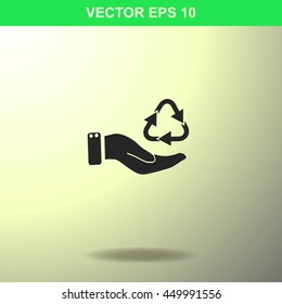 Hand and bio icon. Illustration for business.