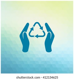 Hand and bio icon. Hand and bio vector.