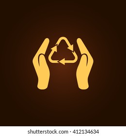 Hand and bio icon. Hand and bio vector.