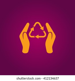 Hand and bio icon. Hand and bio vector.