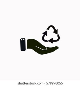 Hand and bio  icon. Vector design.