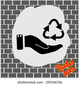 hand and bio vector icon