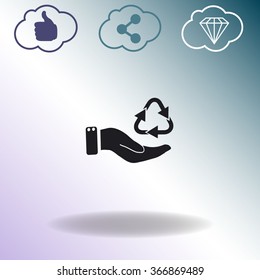 Hand and bio vector icon.