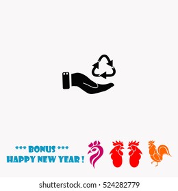 Hand and bio vector icon