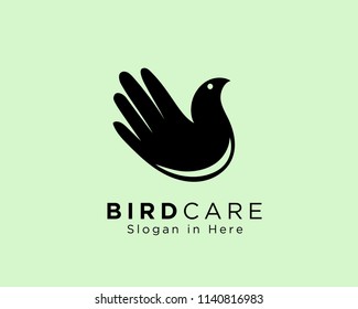 Hand bird care logo