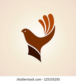 hand with bird. creative idea