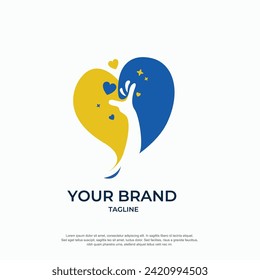 hand bird design logo vector
