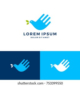 Hand Bird Leaf Logo Vector Icon Illustration Download