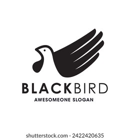 Hand bird logo concept, bird logo design vector illustration