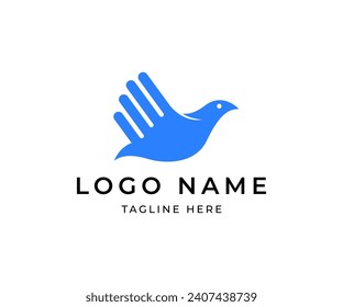 Hand Bird Logo design vector