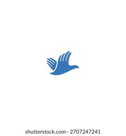 Handvogel Logo Symbol flaches Vektordesign.