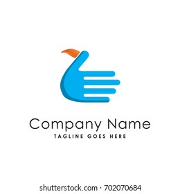 hand bird logo template