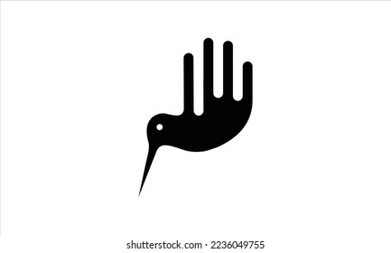 Hand and bird logo vector